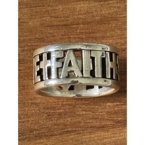 James Avery Retired Sterling Silver Faith Hope And Love Ring Size 6